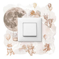 LICHTSCHALTER-STICKER Waldtiere mit Ballons 20x20cm - Beige, Papier (20/20/20cm) - Muralo