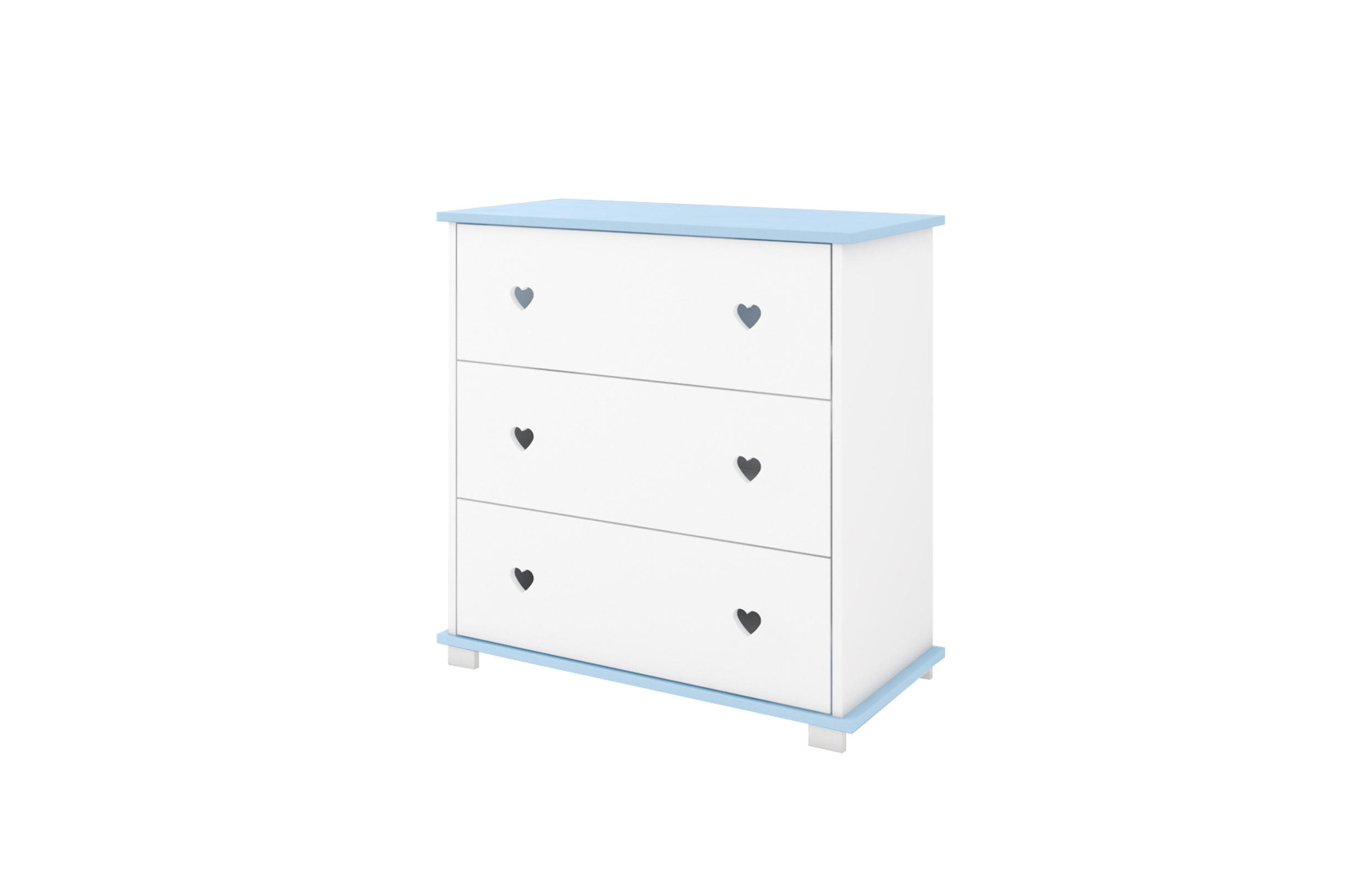 WICKELKOMMODE Kleines Herz - Blau, Naturmaterialien (48/87/80cm) - kiki design