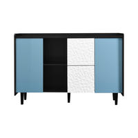 ANRICHTE Style Schwarz Blau 120/40/80 cm - Schwarz, Holz (120/80/40cm) - PANGIVO
