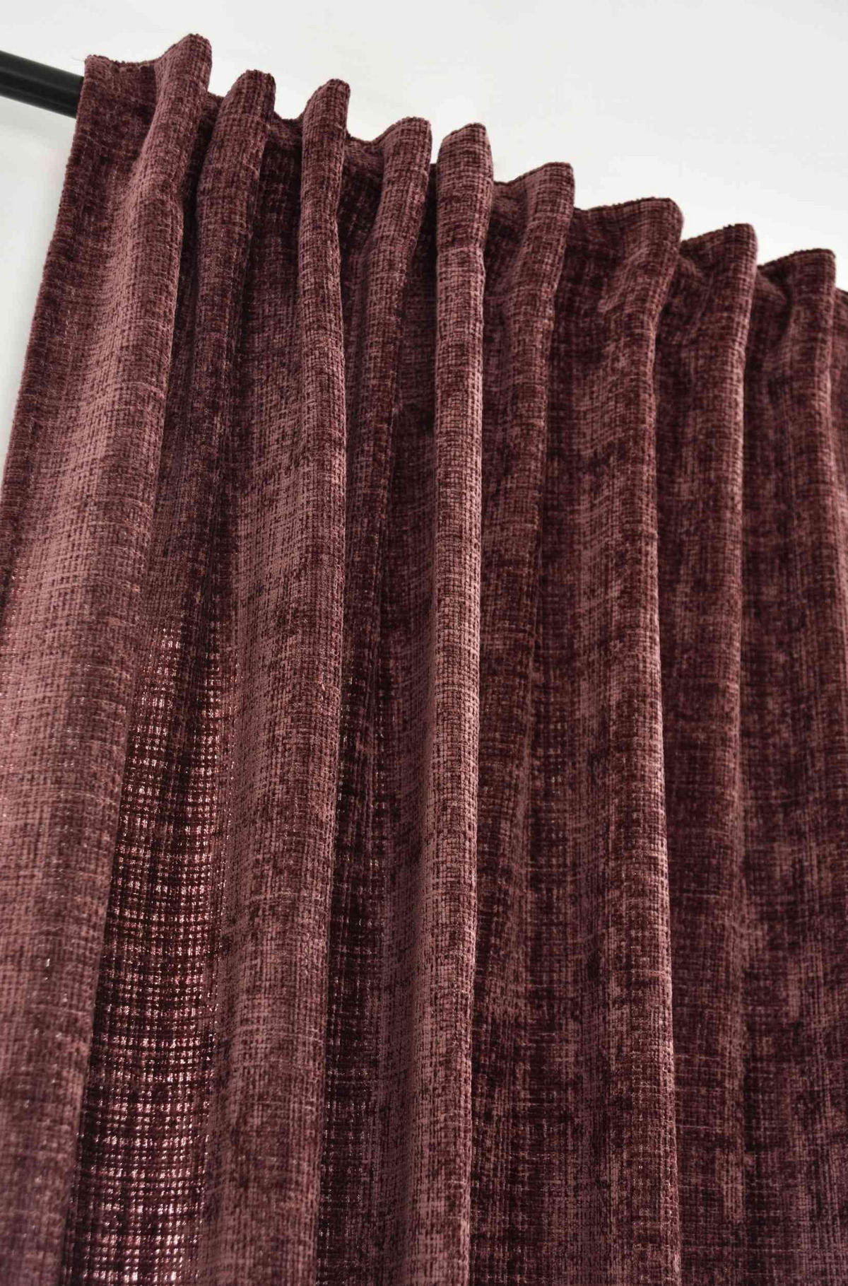 VORHANG Chenille Riga 245x140 cm Himbeere - Weinrot, Textil (140/245cm) - Gardinenbox