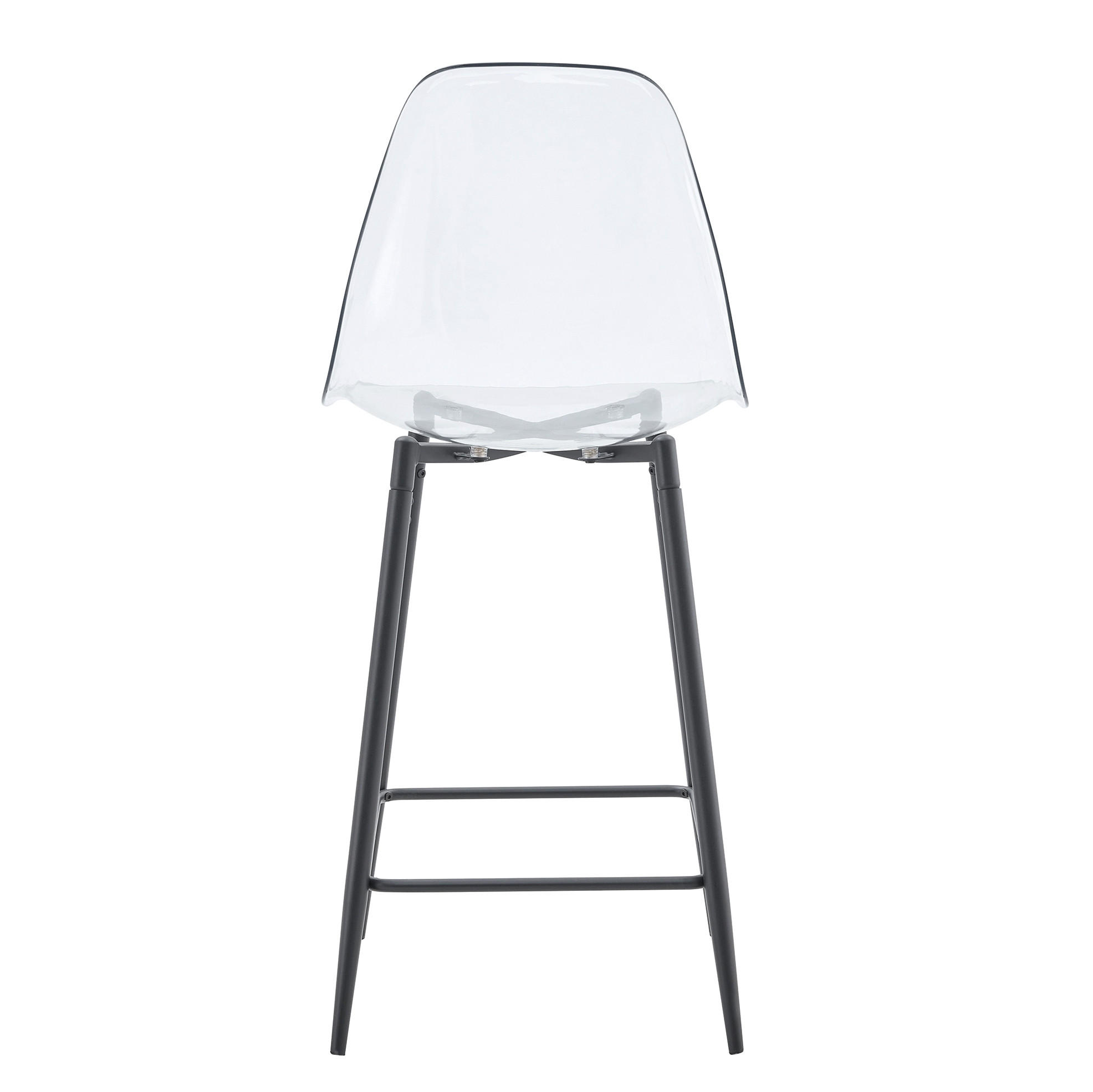 BARHOCKER 2er-Set transparent mit Metallgestell Schwarz - Schwarz, Metall (45/102/51cm) - Meubliv