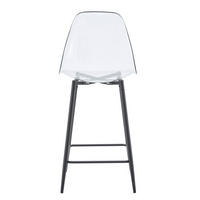 BARHOCKER 2er-Set transparent mit Metallgestell Schwarz - Schwarz, Metall (45/102/51cm) - Meubliv
