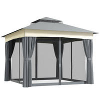 PAVILLON mit Doppeldach - Dunkelgrau, Metall (306/269/306cm) - Outsunny