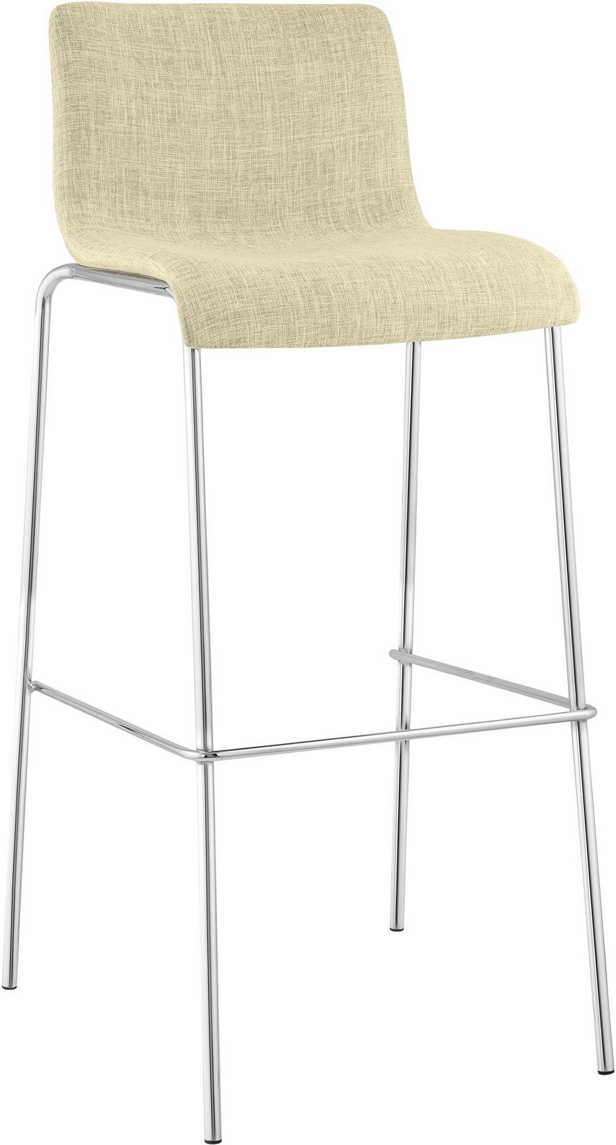 BARHOCKER Stoff Creme - Chromfarben/Creme, Textil/Metall (43/100/48cm) - CLP