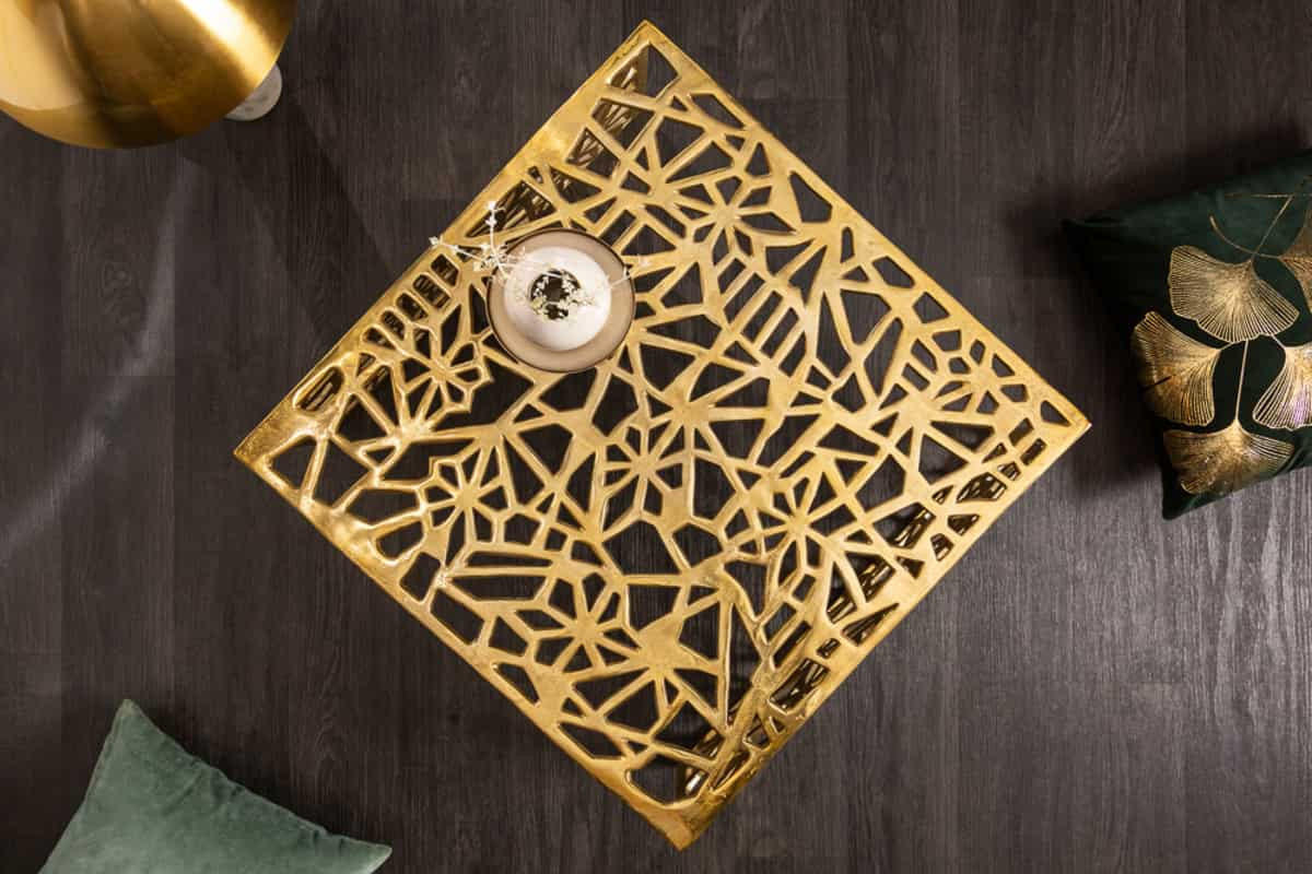 COUCHTISCH ABSTRACT rechteckig Gold 60cm - Goldfarben, Metall (60/60/31cm) - riess-ambiente
