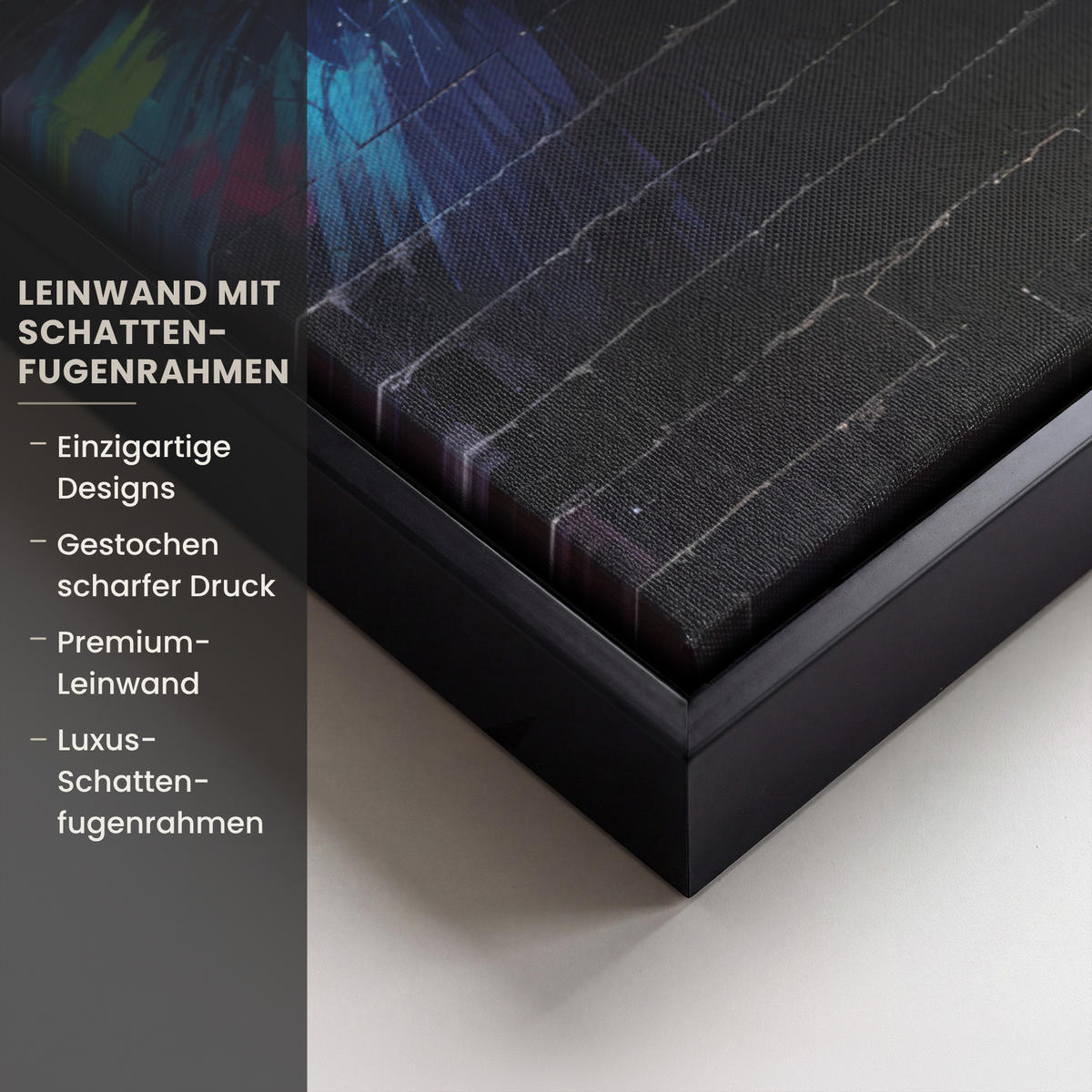 LEINWAND Bilder mit Rahmen - Graffiti - Schimpanse - Straßenkunst - Kopfhörer - Affe - 70x100 - Blau, Textil (70/100cm) - MuchoWow