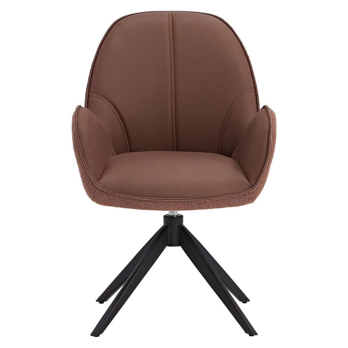 TISCHGRUPPE 200x100 cm schwarz mit 6 Stühle Braun - Braun, Metall (100/90/200cm) - Homestyle4u