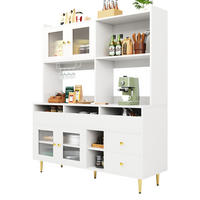 SIDEBOARD 145/39/171 cm Weiß aus MDF mit Changhong-Glas und Weinregal - Weiß, Holzwerkstoff (39/171/145cm) - OKWISH