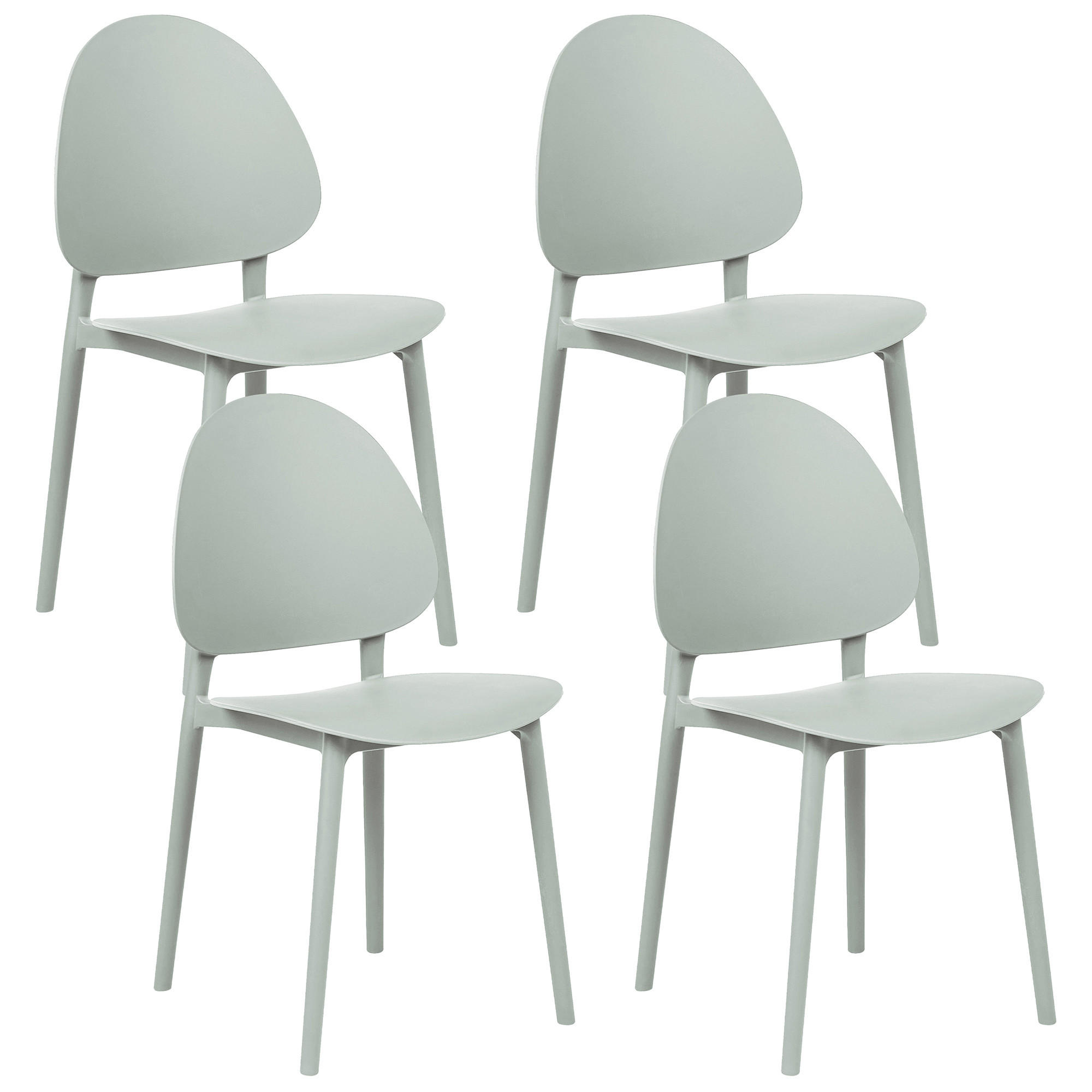 GARTENSTUHL 4er-Set Mintgrün Ceara - Mintgrün, Kunststoff (44/83/45cm) - Beliani