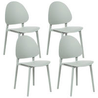 GARTENSTUHL 4er-Set Mintgrün Ceara - Mintgrün, Kunststoff (44/83/45cm) - Beliani