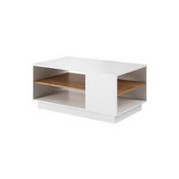 COUCHTISCH Viano G 100 cm Weiß / Eiche Craft Gold - Asymmetrisches Design - Eichefarben/Weiß, Holz/Holzwerkstoff (45/100/60cm) - Ravio