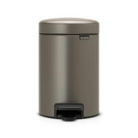 MÜLLEIMER klassisch Mit Soft Verschluss 3 Liter 26,4 x 16,8 x 23,5 cm Metall Platin - Grau, Metall (16.8/26.4/23.5cm) - PROREGAL