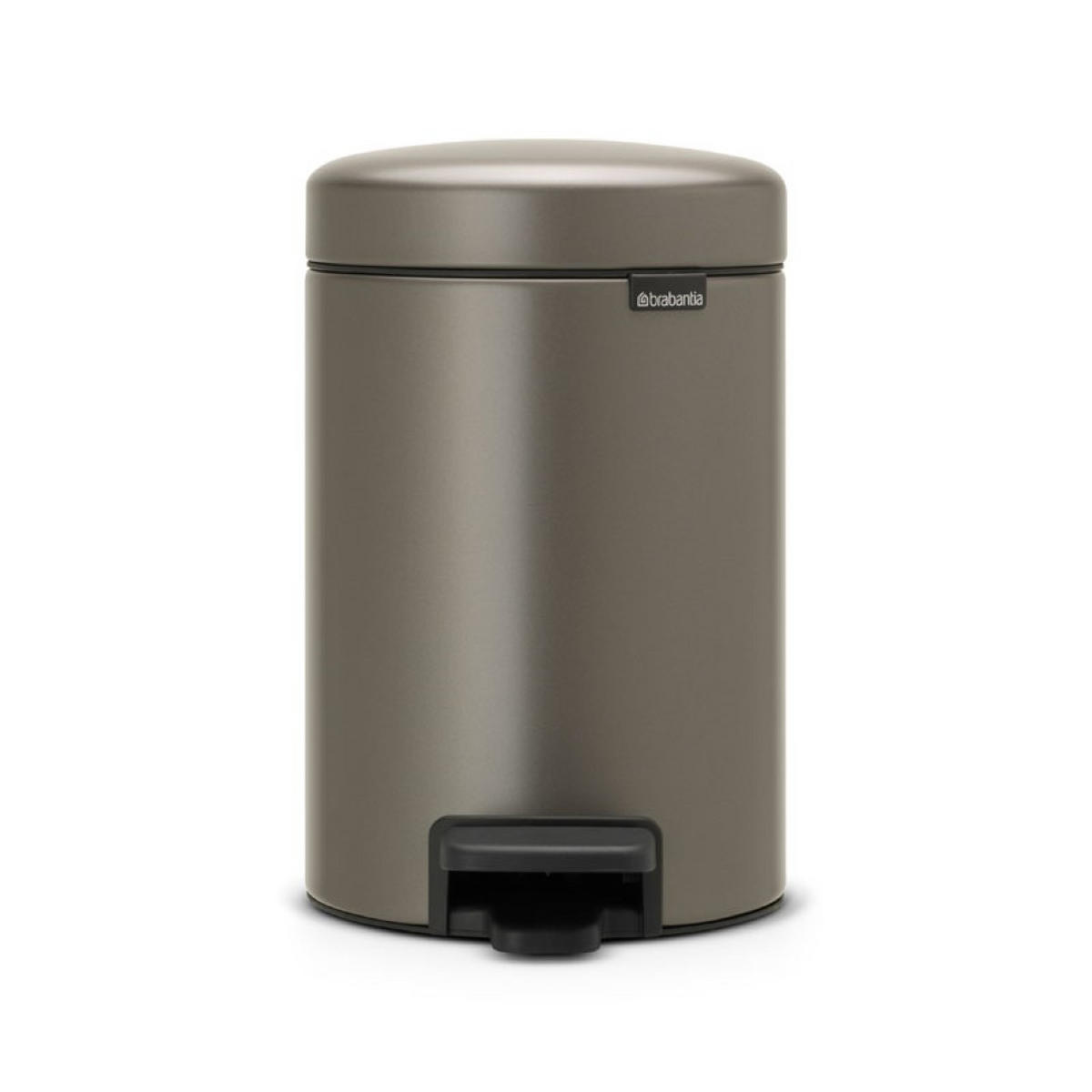 MÜLLEIMER klassisch Mit Soft Verschluss 3 Liter 26,4 x 16,8 x 23,5 cm Metall Platin - Grau, Metall (16.8/26.4/23.5cm) - PROREGAL