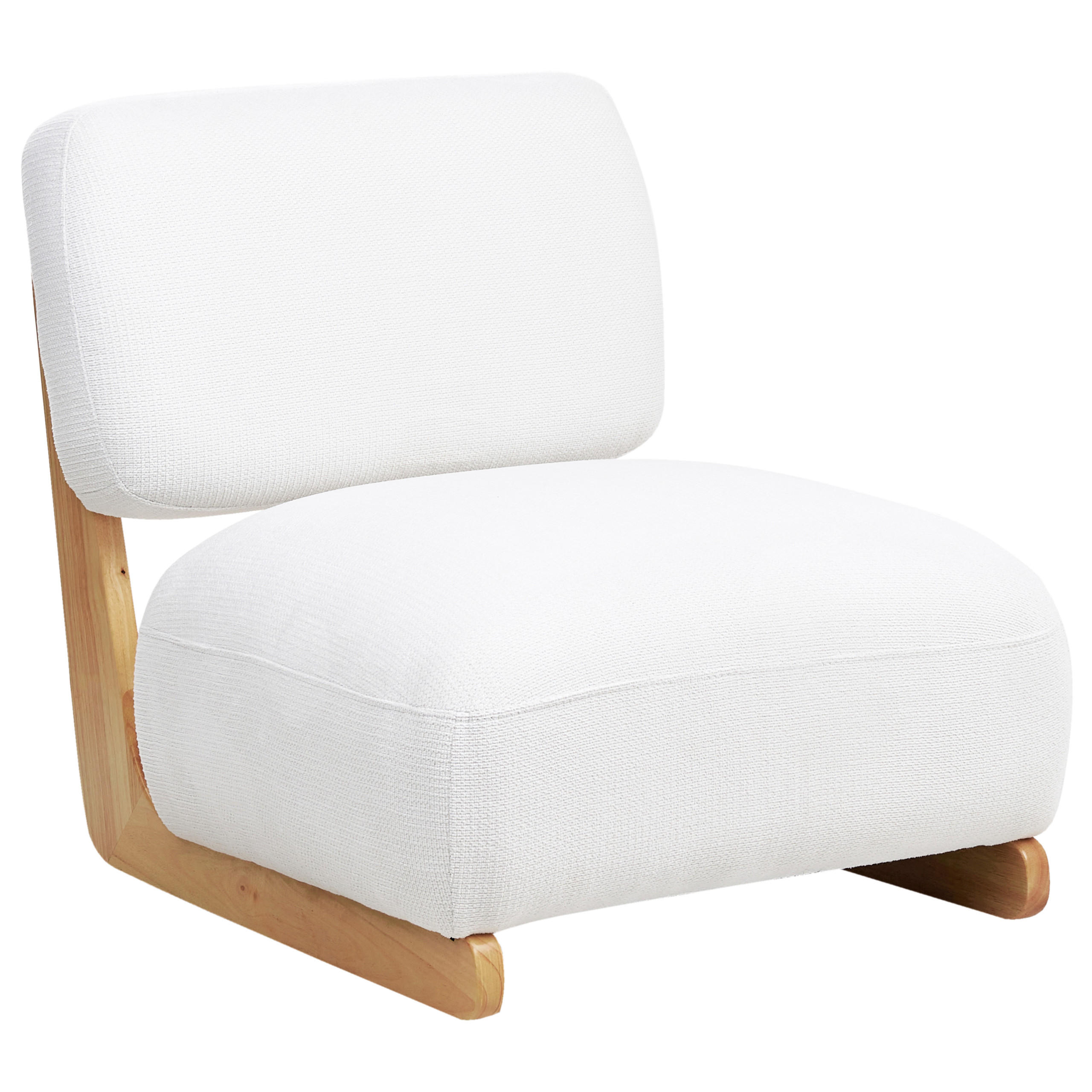 SESSEL Cremeweiß Kokkola - Weiß/Braun, Textil (66/71/79cm) - Beliani