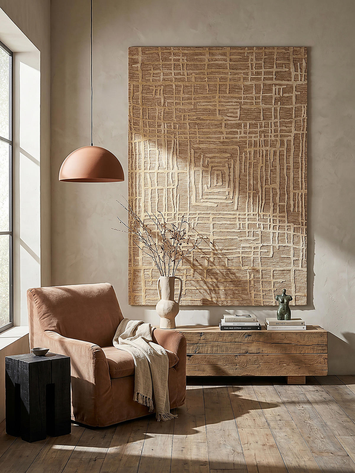 TEPPICH Kurzflor Labyrinth Muster, Geometrisch, Wohnzimmer Senfgelb Rechteckig 160x230 - Goldfarben, Textil (230/160cm) - KADIMA DESIGN