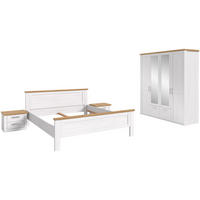 BETTANLAGE Verona Sibiu Lärche Nachbildung 4-tlg. - Lärchefarben, Holzwerkstoff - Xonox