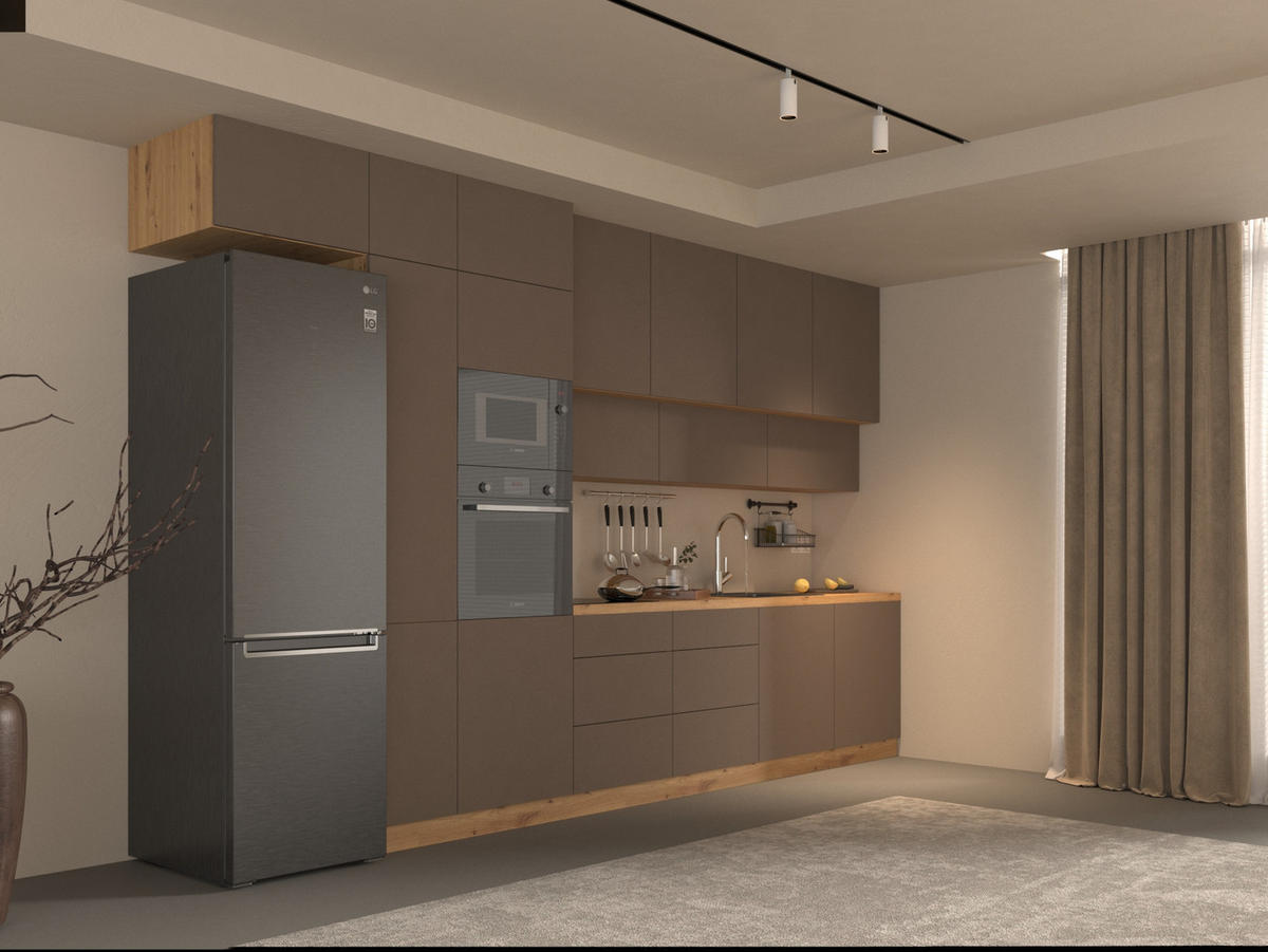 KÜCHENZEILE 400 - Langen KL4-M400 in Beige/Matt - Beige, Holz (400/248/58cm)