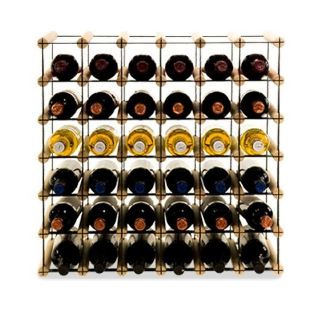 WEINREGAL Vinotega Mod Metal 52,5x62,5x24,5 cm 6x5 Flaschen Massives Kiefernholz Natur - Naturfarben, Holz (62.5/52.5/24.5cm) - PROREGAL