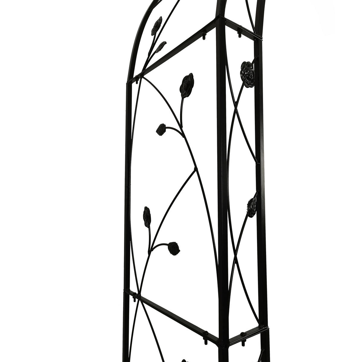 ROSENPAVILLON - Schwarz, Metall (178/250/178cm) - Relaxdays