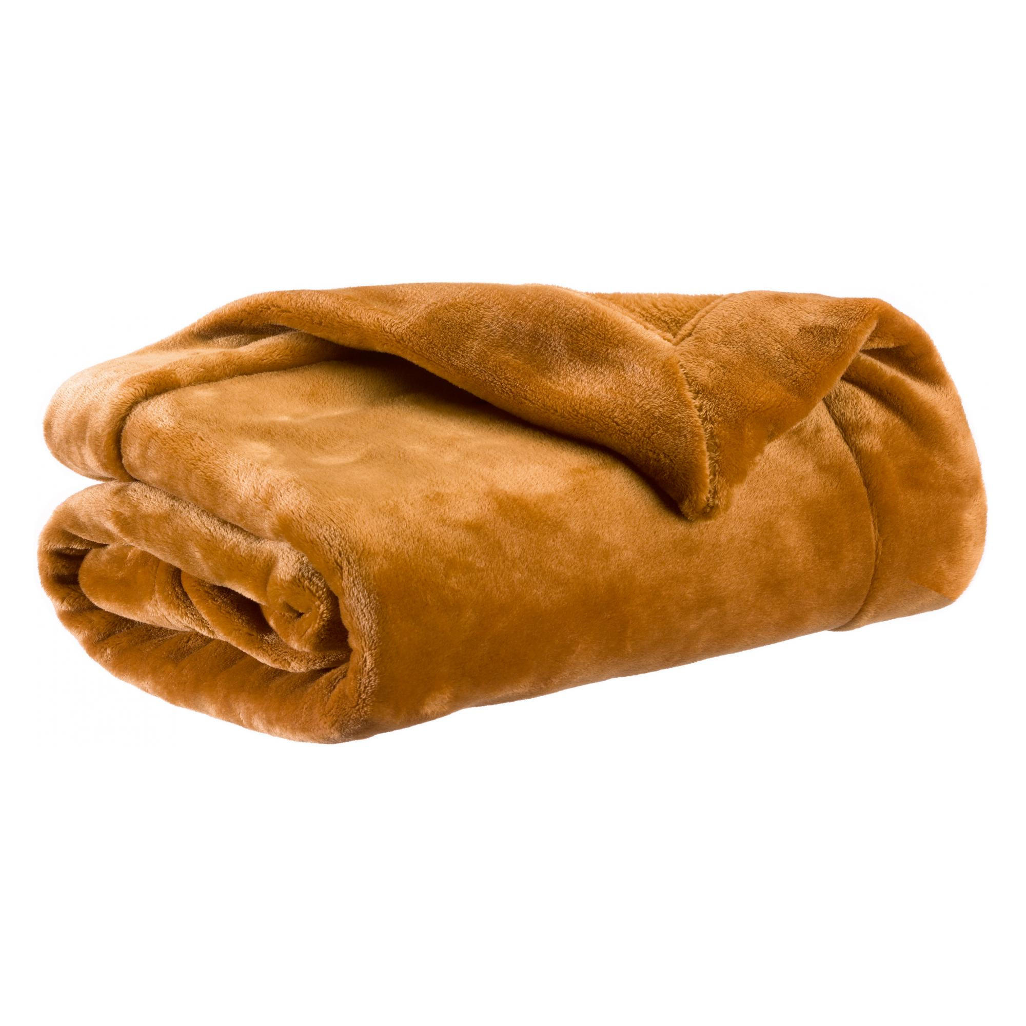 PLAID Tender safrangelb 150 x 200 cm - Bernsteinfarben, Textil (150/200cm) - Vivaraise