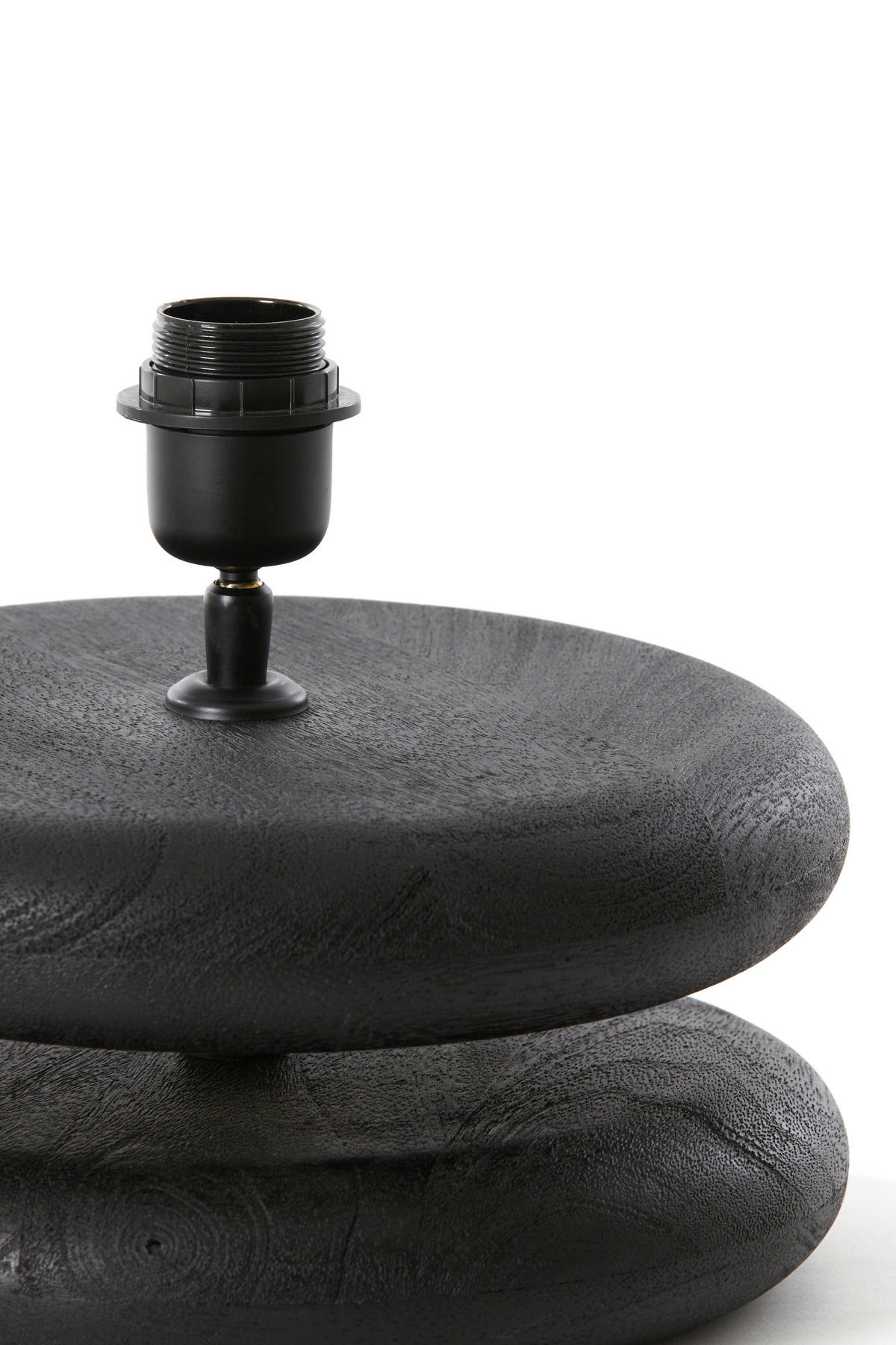 LAMPENFUSS Eboli Schwarz Ø25/9 cm - Schwarz, Holz (25/25/9cm) - Light & Living