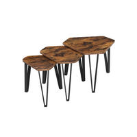 BEISTELLTISCH NACHTTISCH 3ER-SET - Braun, Holzwerkstoff (58.7/51.9/46cm) - Hansiro