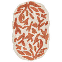 BADEMATTE Beige 60 x 90 cm Derik - Beige/Orange, Textil (60/90cm) - Beliani