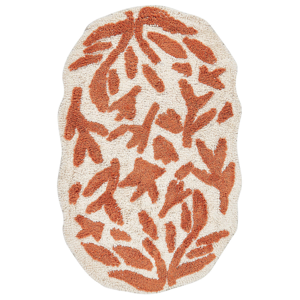 BADEMATTE Beige 60 x 90 cm Derik - Beige/Orange, Textil (60/90cm) - Beliani