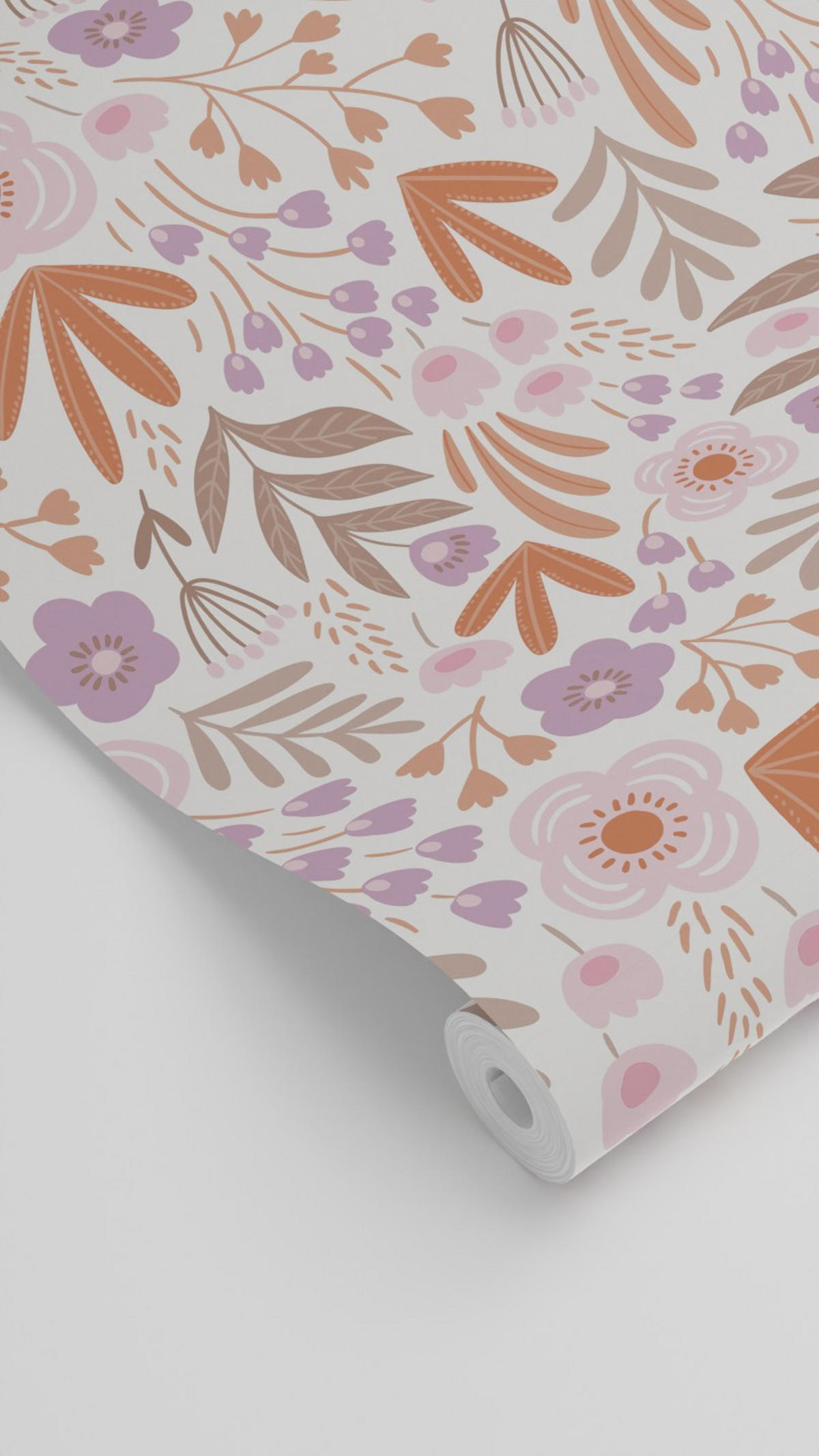 TAPETE Blumen 50 x 900 cm - Orange, Papier (50/900cm) - ESTAhome