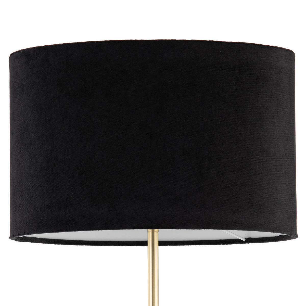 STEHLEUCHTE - Samt/Metall, 1-flammig - Schwarz, Metall (40/40/150cm) - home24