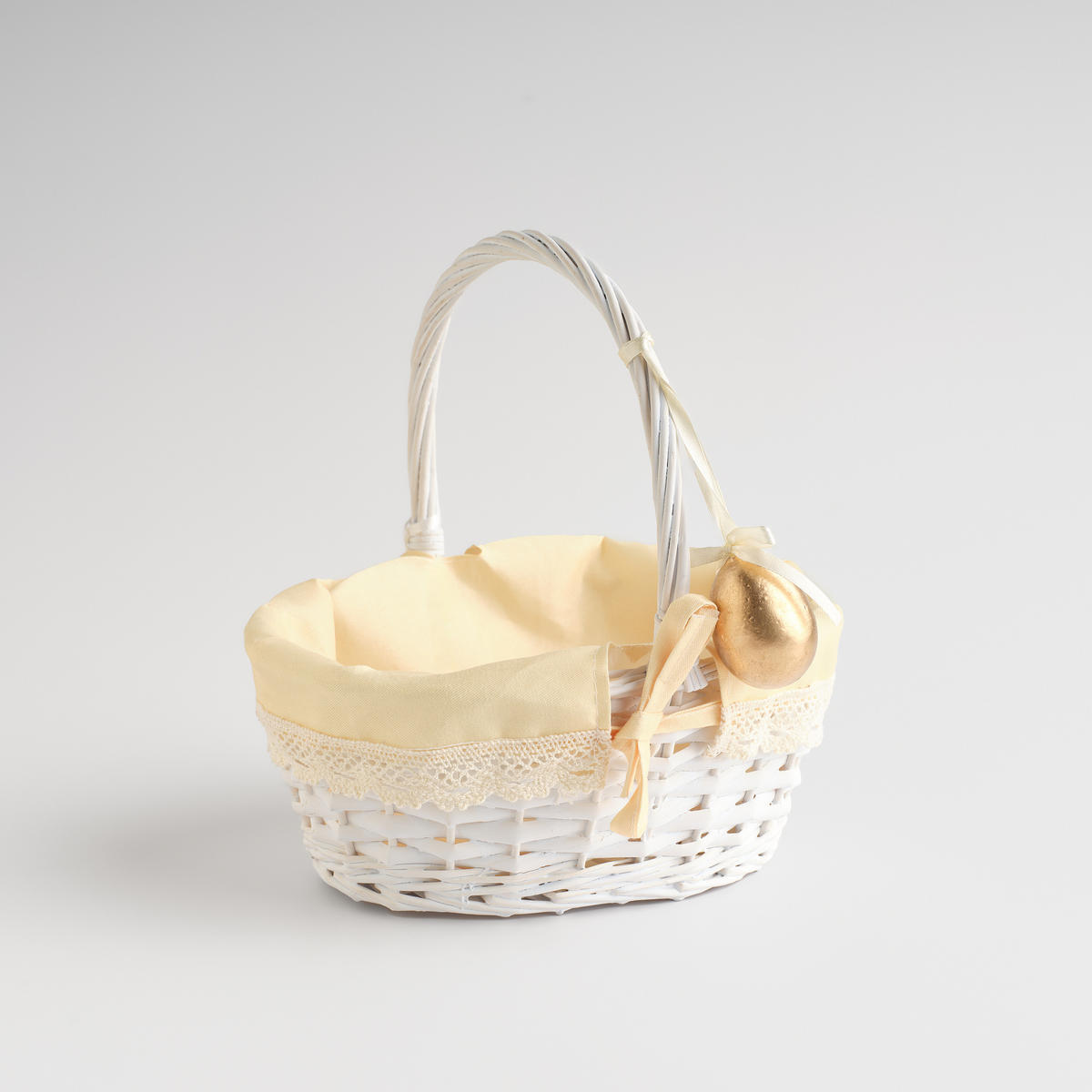 KORB MIT HENKEL Eggita - Weiß, Naturmaterialien (18/25/24cm) - home&you