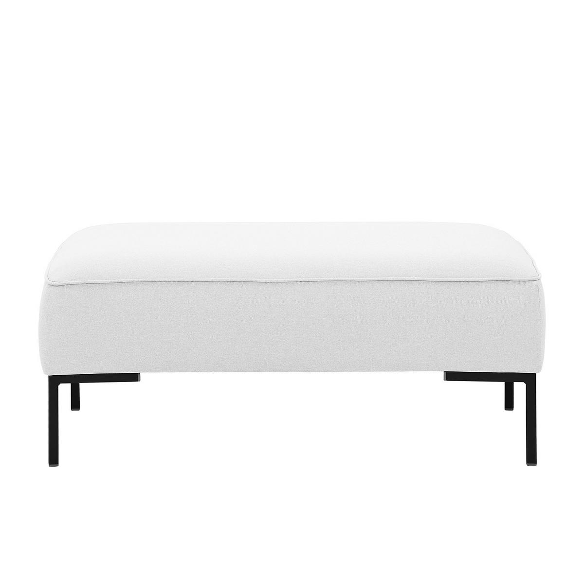 POLSTERHOCKER - Webstoff - Schwarz/Weiß, Textil (102/43/93cm) - home24