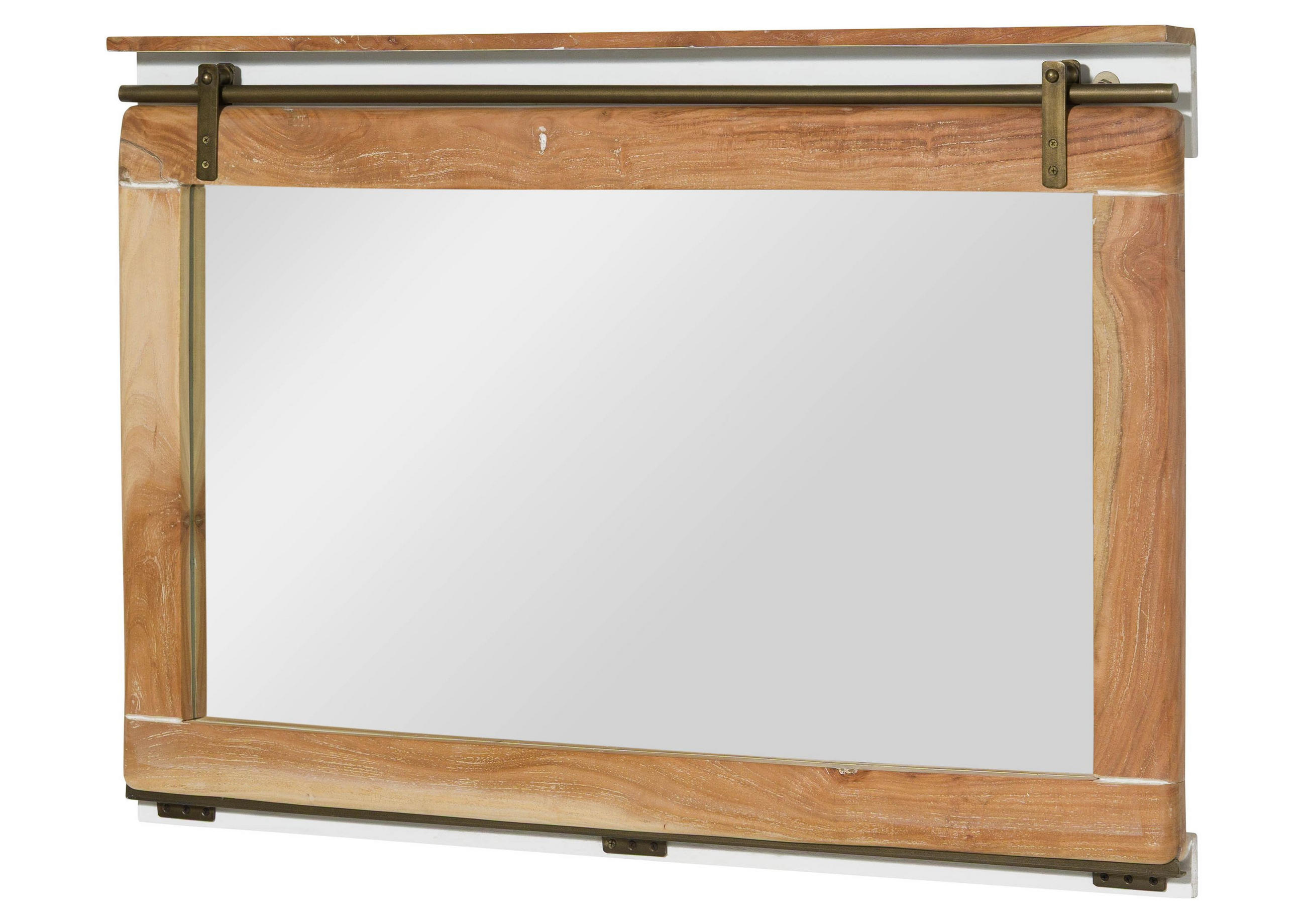 SPIEGEL Mango 114x6x80 weiß lackiert RAILWAY #578 - Weiß, Holz (114/80/6cm) - Massivmoebel24