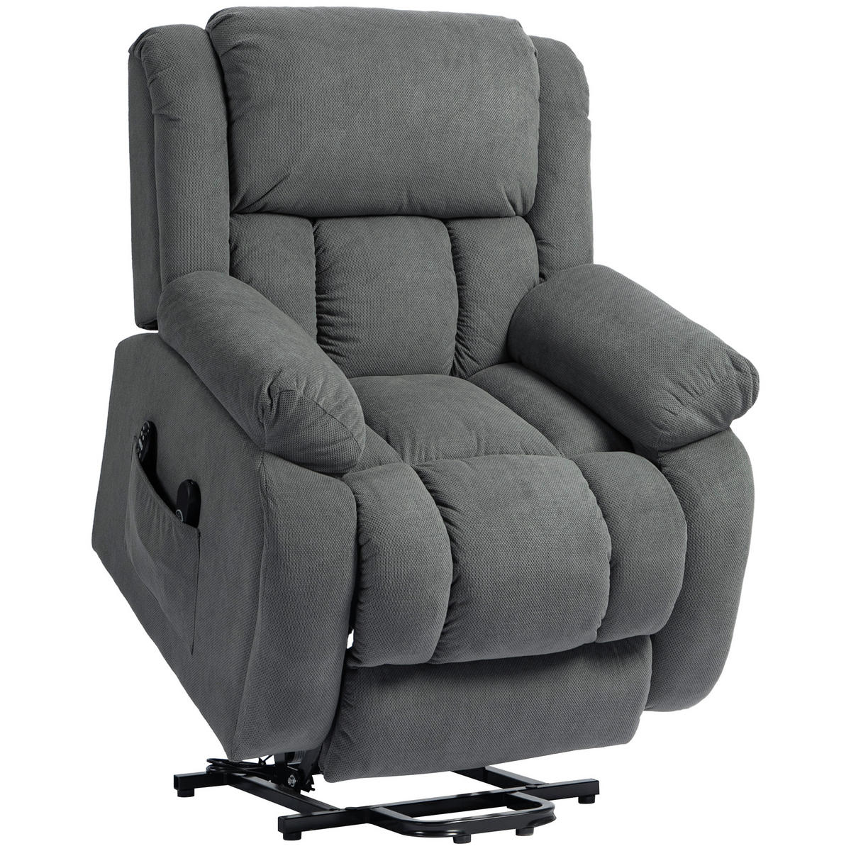 FERNSEHSESSEL mit Aufstehhilfe Elektrisch Relaxsessel 93 x 104 x 100 cm Grau - Grau, Textil (104/100/93cm) - HOMCOM