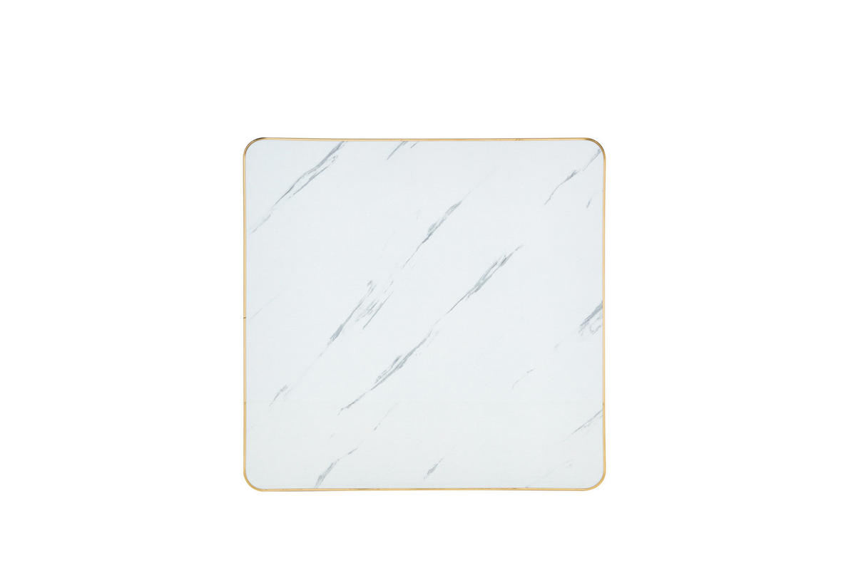 BARTISCH 60/60/74 cm mit Marmor-Optik DE-40028 Weiß - Weiß, Metall (60/60/74cm) - ComfortXL