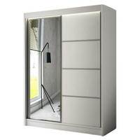 SCHRANK Weiß PAKO Schiebetür Mit Spiegel 200 cm 200x61x215 cm - Weiß, Holzwerkstoff (200/215/61cm) - Sepro Meble