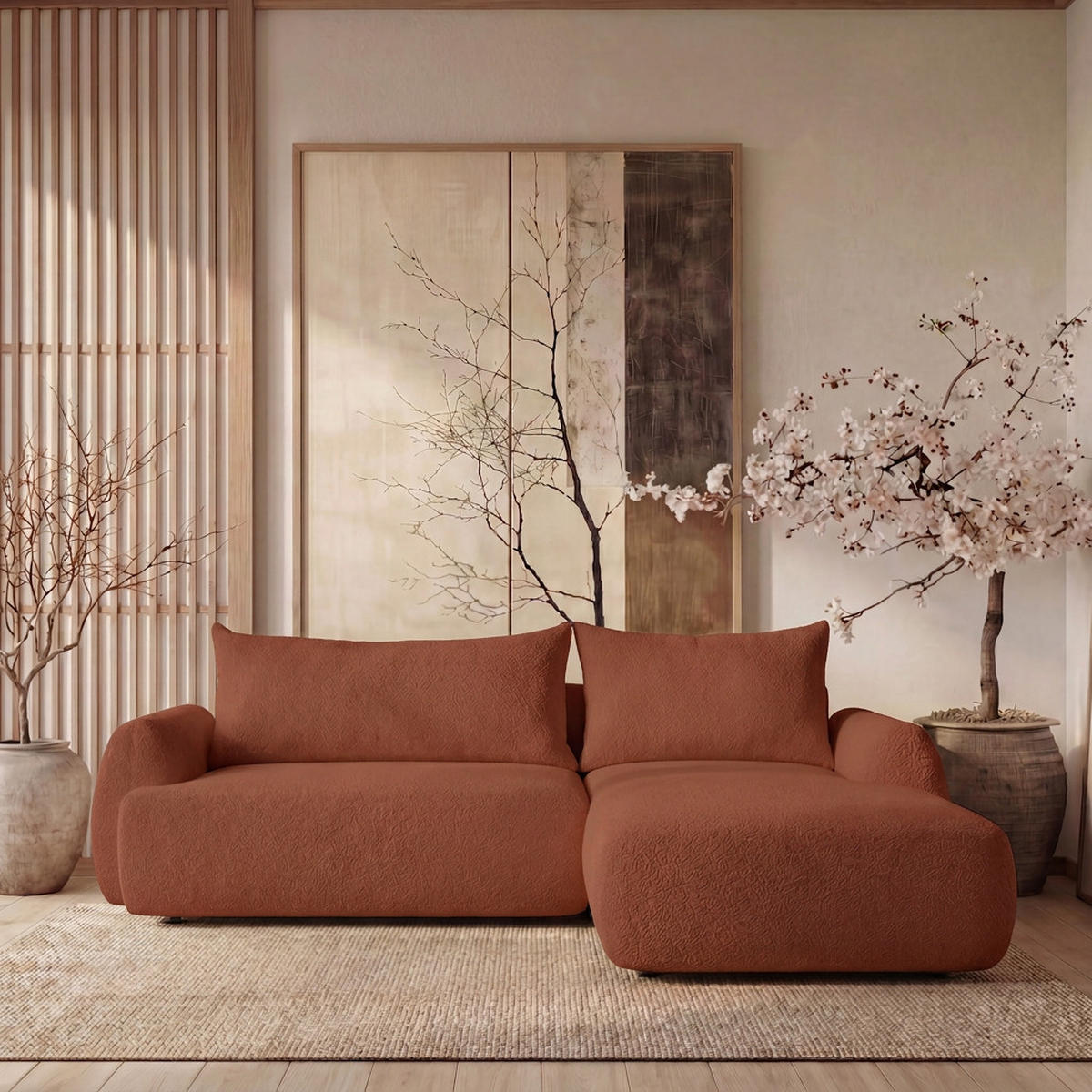 ECKSOFA MUNDUK II mit Schlaffunktion, Dunkelorange - Dunkelorange, Textil (260/184cm) - Fedve