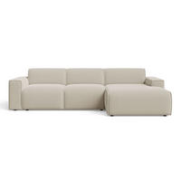 ECKSOFA Lavia Beige Rechts - Beige/Schwarz, Holz/Kunststoff (165/310cm) - Graingold