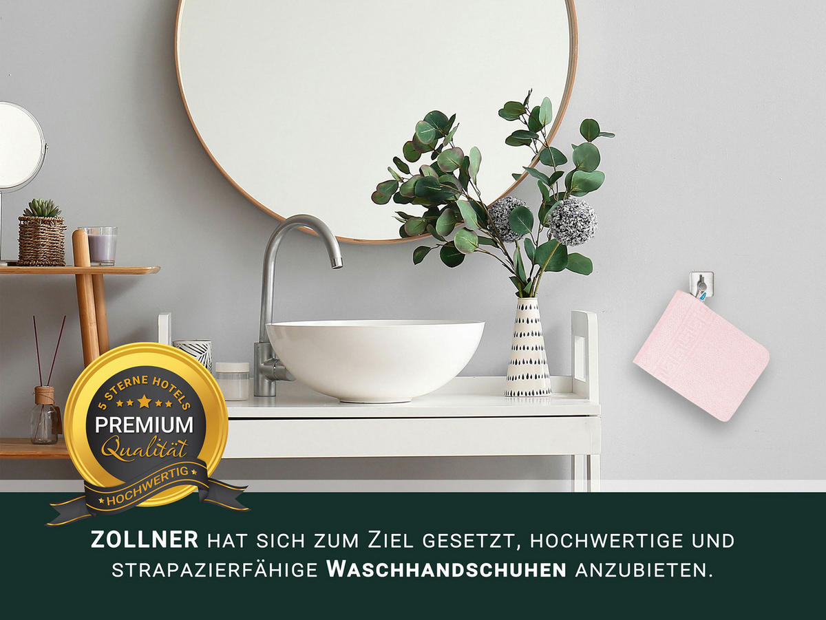WASCHHANDSCHUH, 20er-Set, 16x22 cm, 70% Baumwolle, 30% Polyester, Rosa - Rosa, Textil (16/22cm) - Zollner