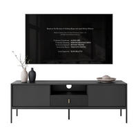 TV-ELEMENT MIDNIGHT mit Schubladen auf Gestell schwarz - Schwarz, Holzwerkstoff (154.5/52.5/39cm) - Lookway