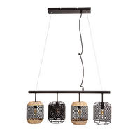 LED HÄNGELEUCHTE Metall Schwarz Gitteroptik - Schwarz, Metall (15/74/25cm) - Nowa