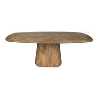 ESSTISCH Aurelio Braun mit Rillen-Säule 215 cm - Braun, Holz (215/205/77cm) - alesvelt