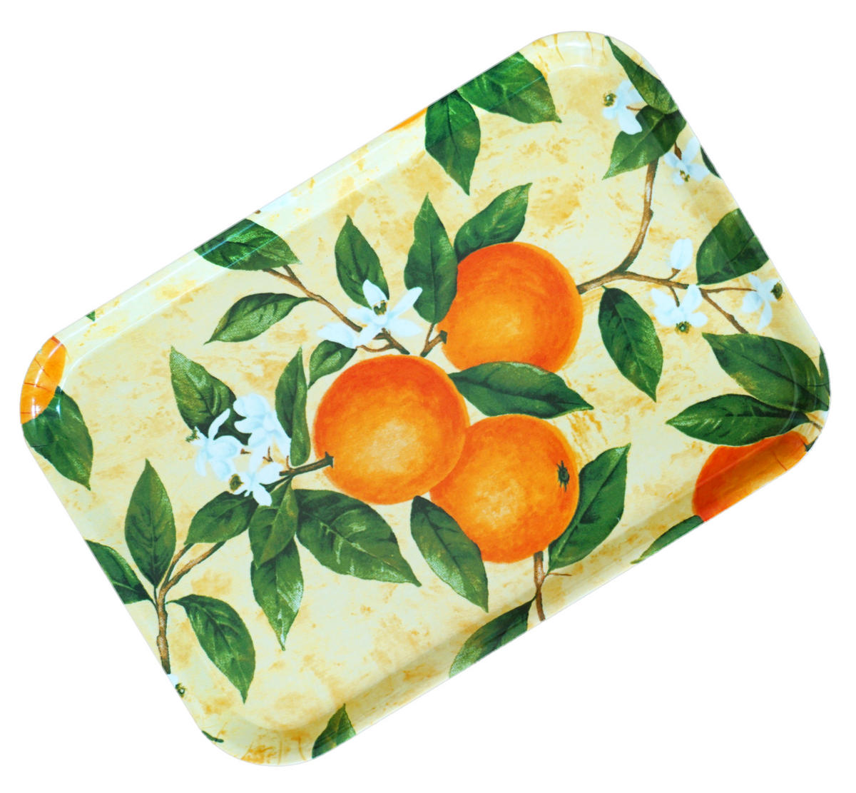 TABLETT Orangenhain, rechteckige Melamin Serviertablett 38x26 cm - Orange, Kunststoff (26/2/38cm) - Lashuma