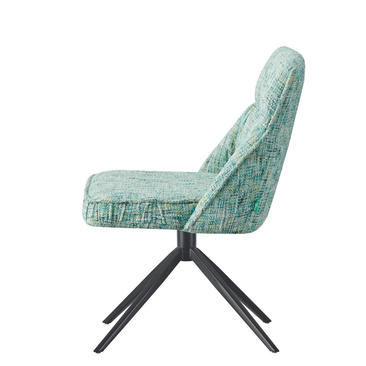 ESSZIMMERSTUHL MIRELA 2er-Set - Türkis/Schwarz, Textil/Metall (49/84/62cm) - DUBI Möbel