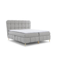 BOXBETT Grazia In Corbett - Silberfarben, Holzwerkstoff/Textil (180/200cm) - Fun Möbel