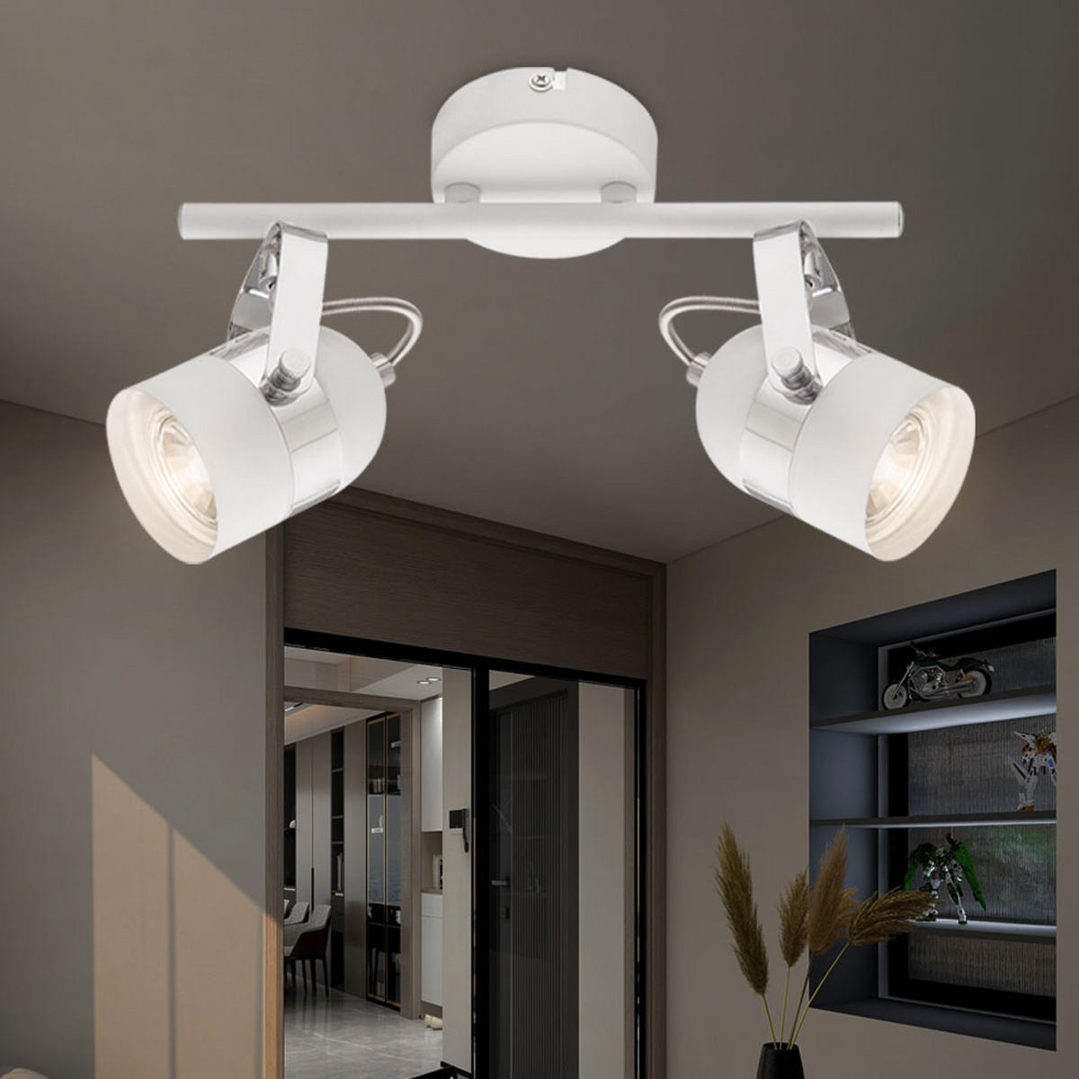 LED DECKENLEUCHTE CALGARY Weiß - Weiß, Metall (30/8.5/14.5cm)
