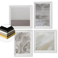 WANDBILDER 4er-Set - 50x50 cm & 40x60 cm Weißer Rahmen - Industriedesignstrukturen - Weiß, Kunststoff (50/50cm) - ArtPrintCave