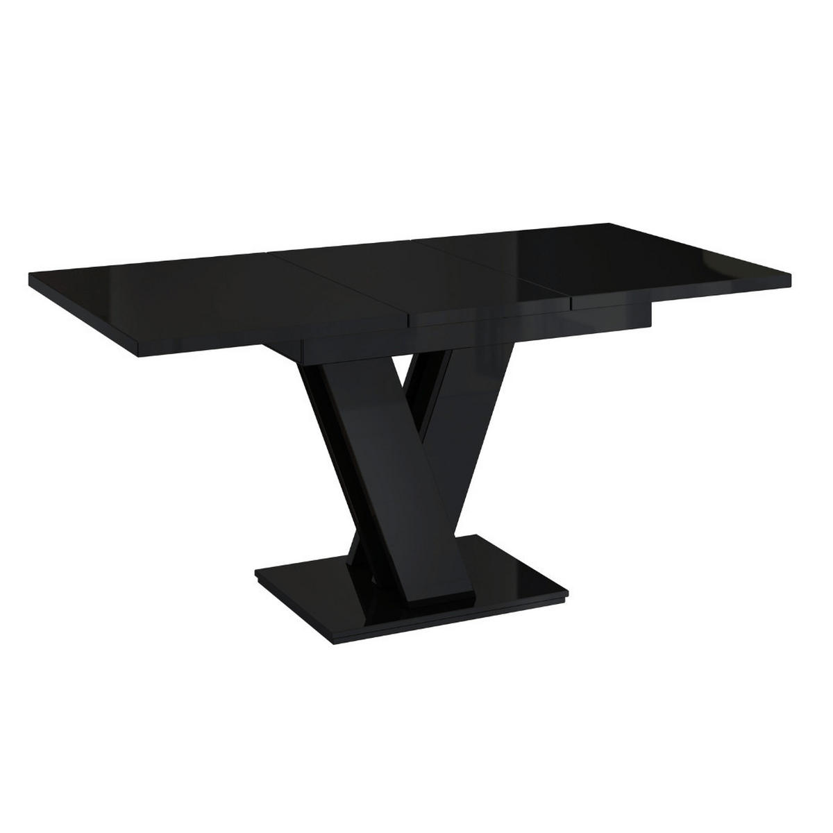 ESSTISCH Schwarz Hochglanz Ausziehbar 120 - 160 cm - Schwarz Hochglanz, Holzwerkstoff (120/80/75cm) - PROSPERO