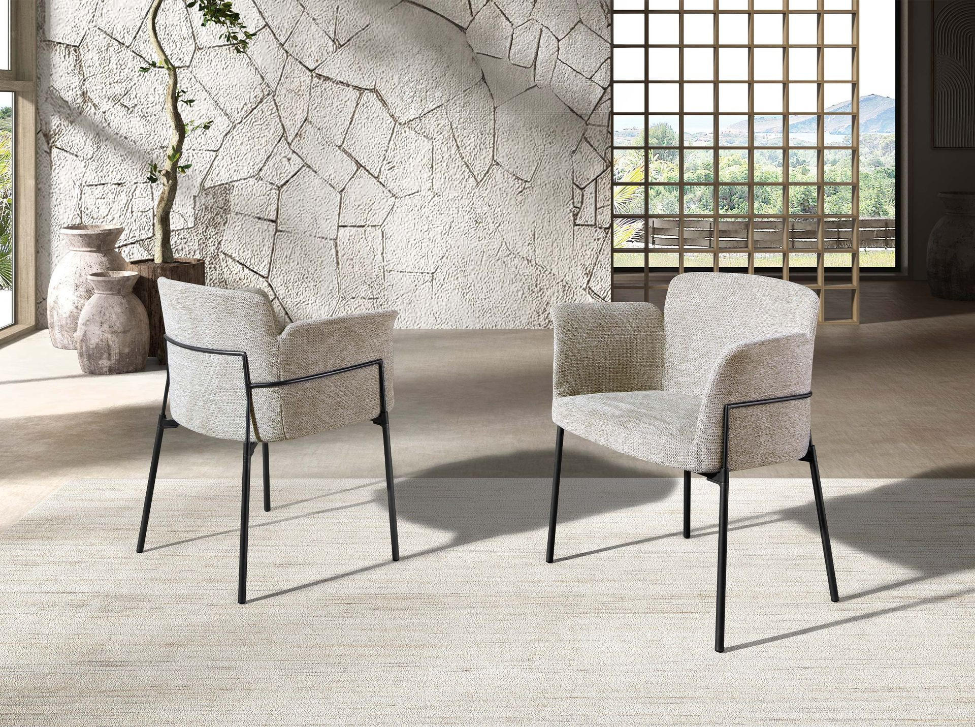 STUHL asymmetrisch Grau Stahl 66/54/77 cm - Grau, Textil/Metall (66/77/54cm) - ANGEL CERDA
