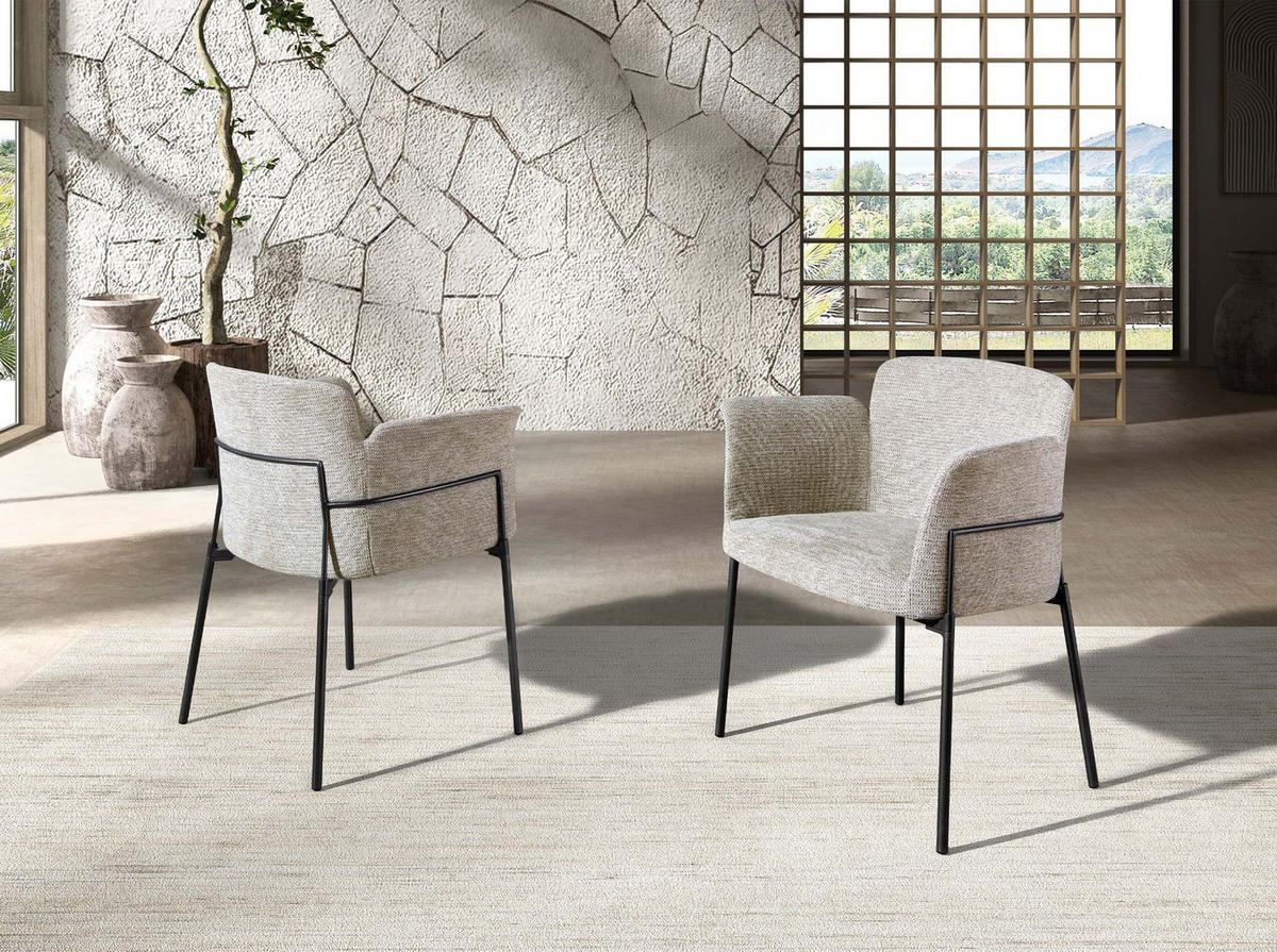 STUHL asymmetrisch Grau Stahl 66/54/77 cm - Grau, Textil/Metall (66/77/54cm) - ANGEL CERDA